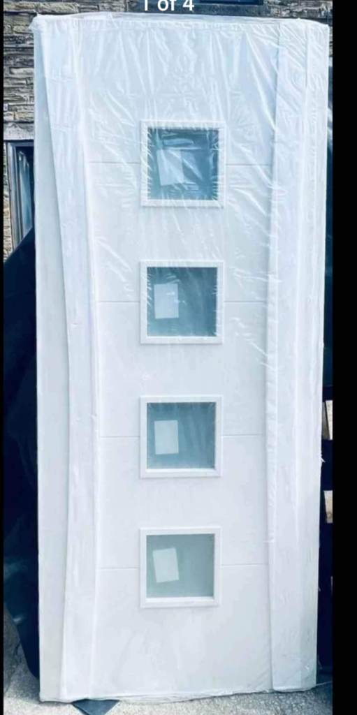 Internal Vancouver White Primed Finished 4l Frosted Glazed Doors 78 x 33 Door