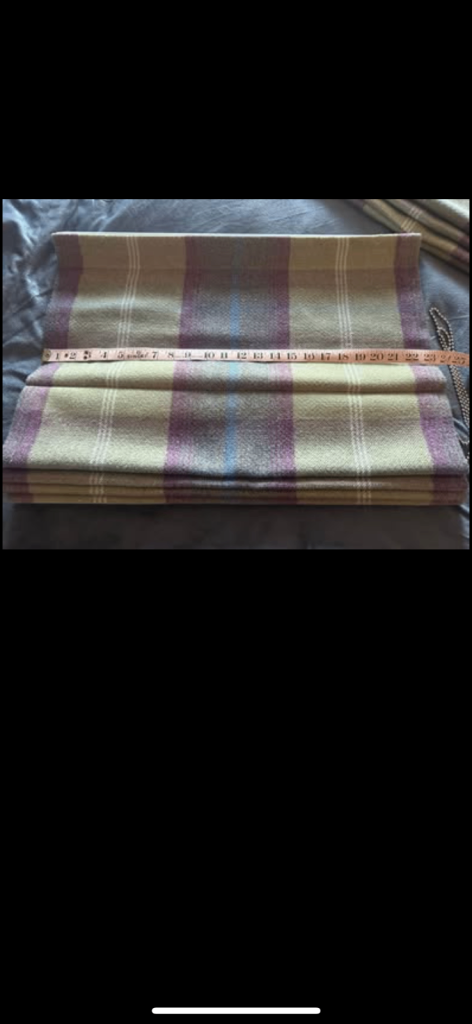 3 x Green purple tartan tweed Roman blinds