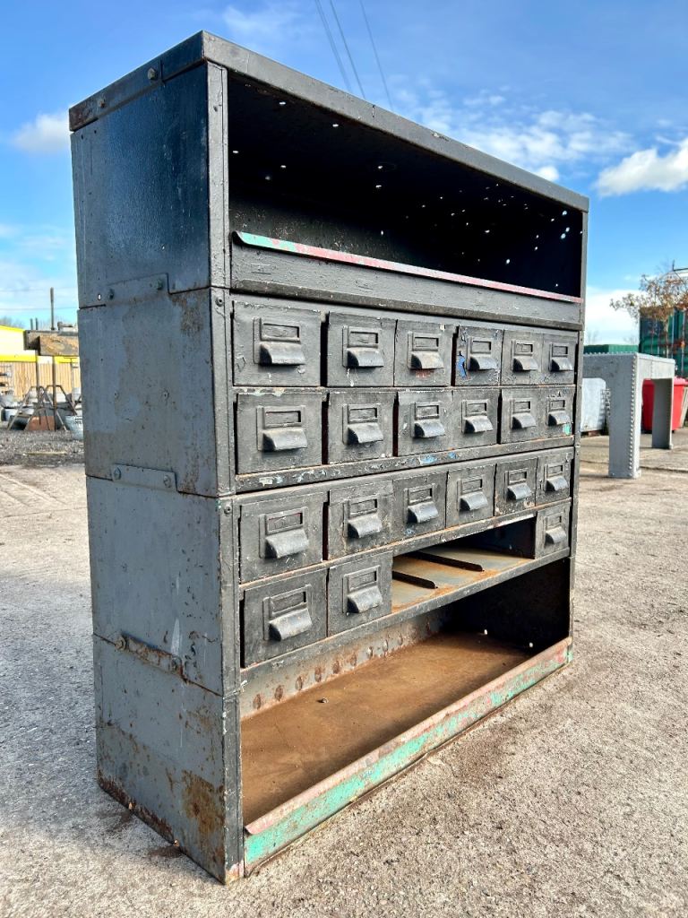 Vintage Industrial Multi Drawer Metal Storage Cabinet