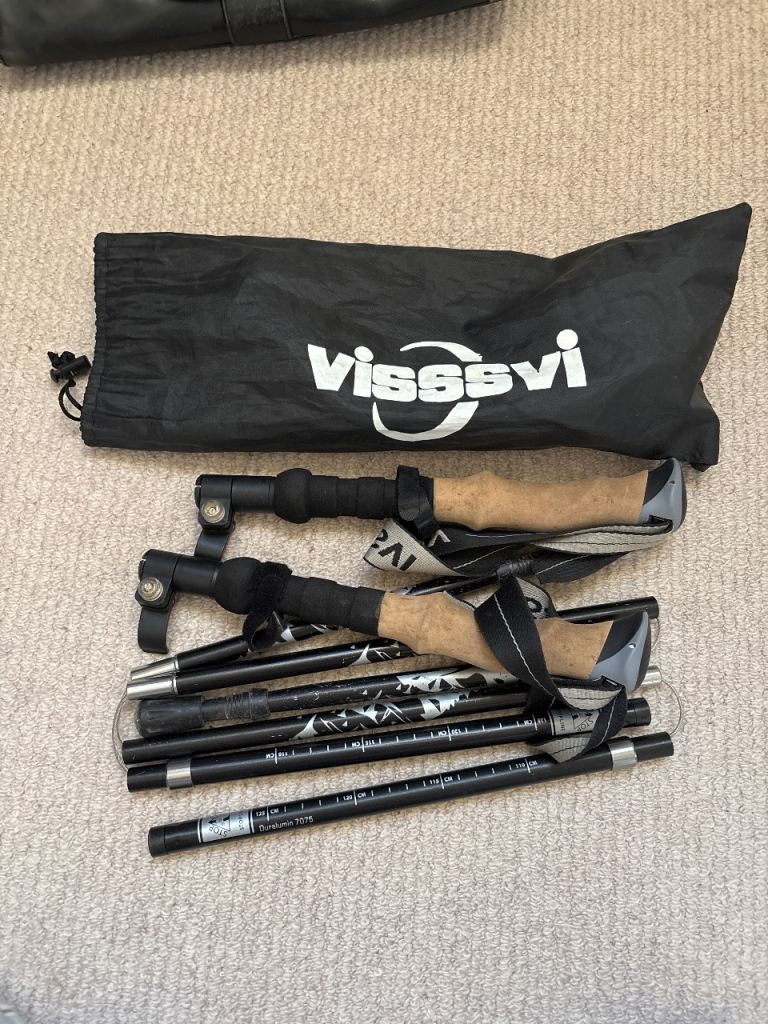 Vissvi Trekking Poles - good condition, with Carry Bag
