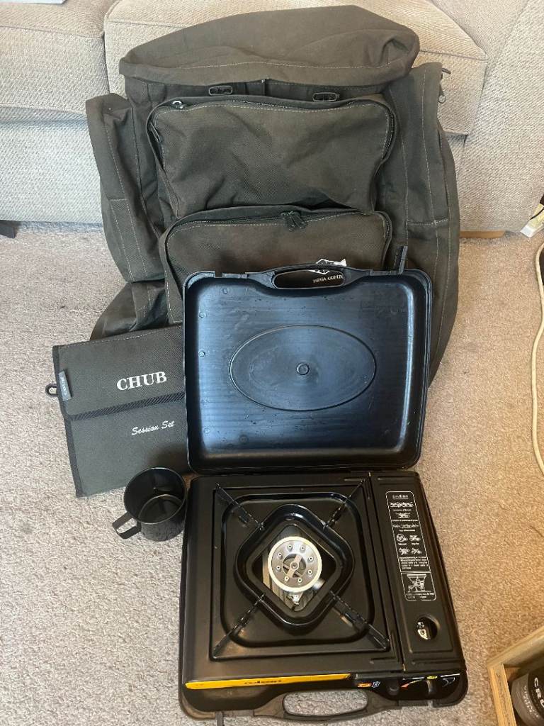 Rolson Portable Gas Stove with Gas Cannisers, Chubb Session Set & JRC Mega Combi Rucksack