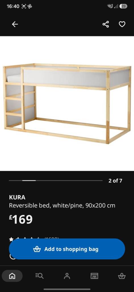 FREE IKEA KURA kids single reversible midsleeper bed 