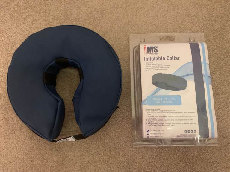New Inflatable Animal Neck Collar for post surgery size S (6-10 inch) unused too small for our dog 