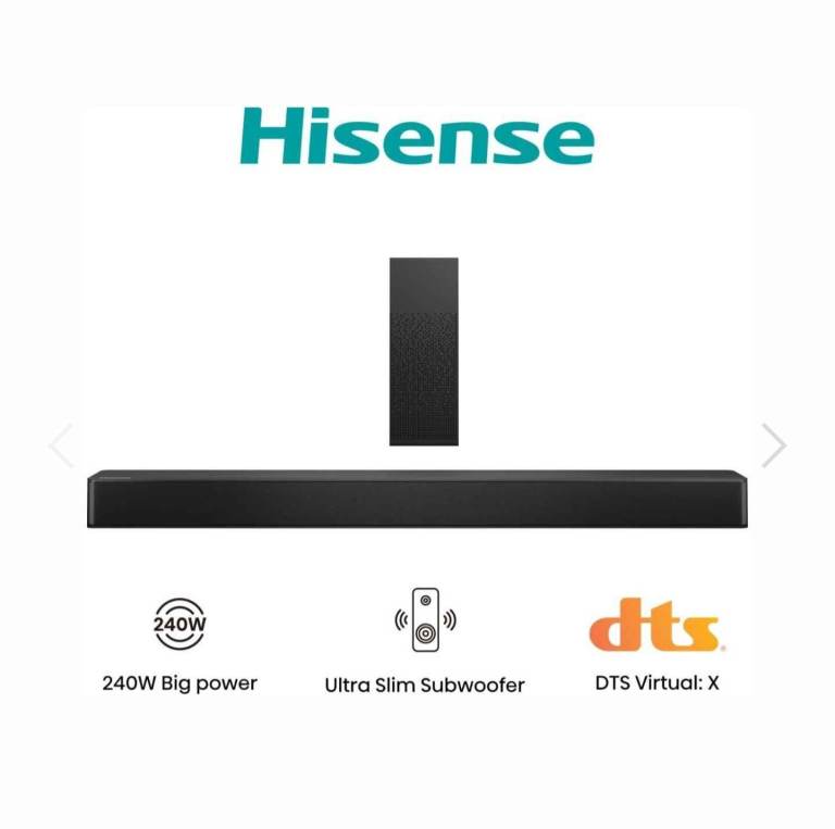 Hisense soundbar with wireless subwoofer 