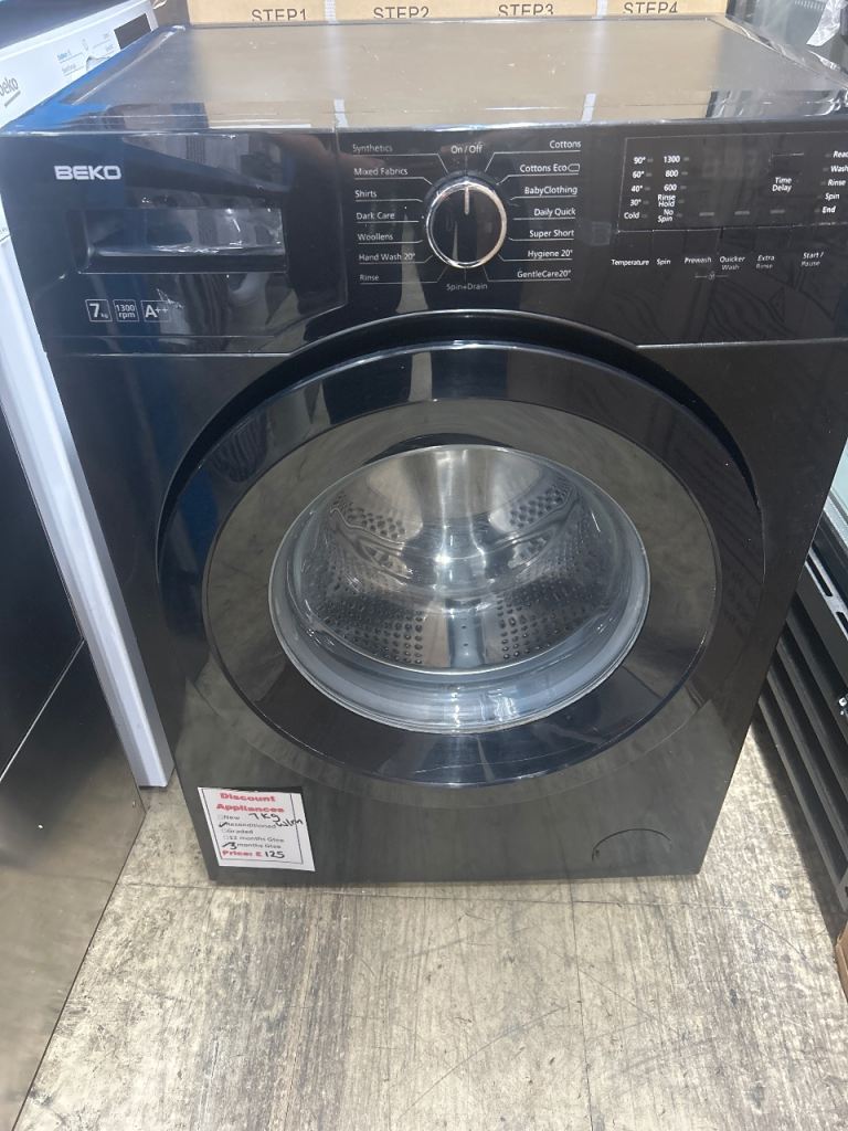 Black beko 7kg refurbished washing machine 3 mth gtee