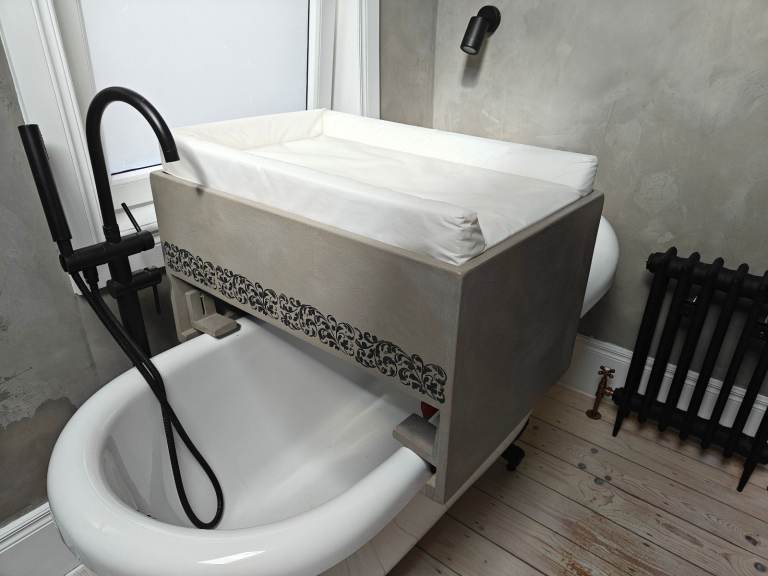 Baby Changing Unit Table Over Bathtub with Huge Drawer Spacesaving