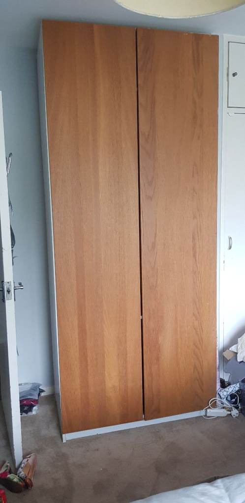 Ikea pax wardrobe large + wood finish doors