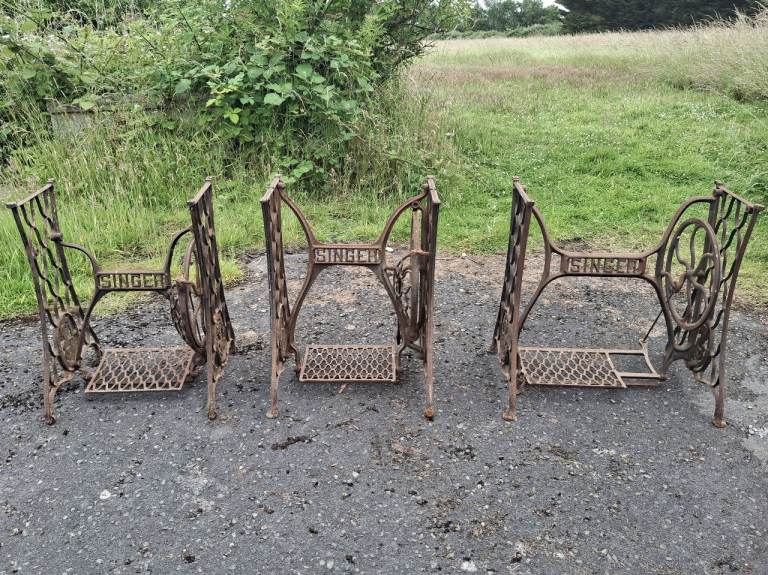 Vintage Cast Iron Singer Sewing Machine Bases