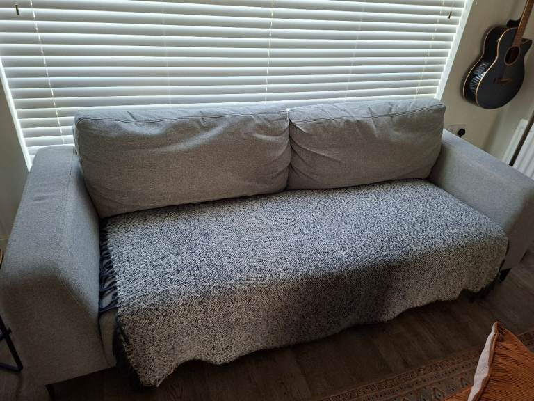 3 person fabric grey sofa, from Made. Selling due to move