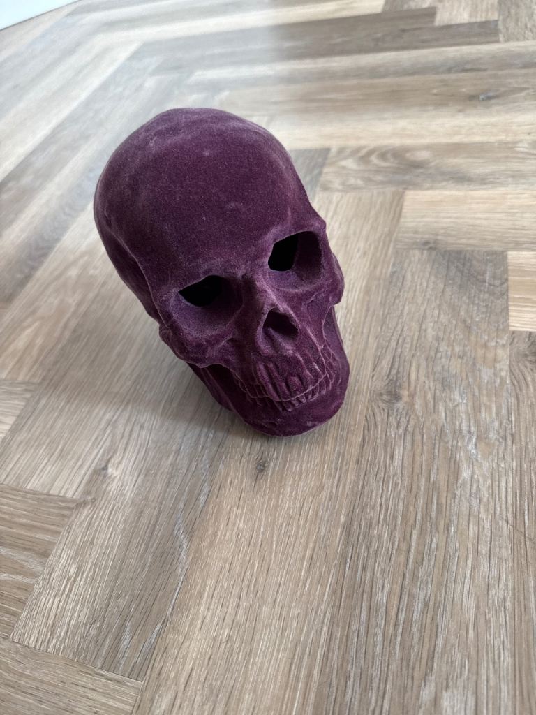 Purple Velvet Gothic Skull Decor
