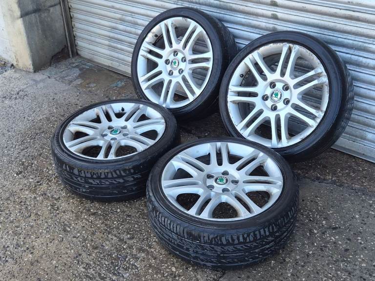 🌟Genuine Skoda 18 inch alloy wheels 5x112 with TYRES SKODA CADDY AUDI GOLF SEAT