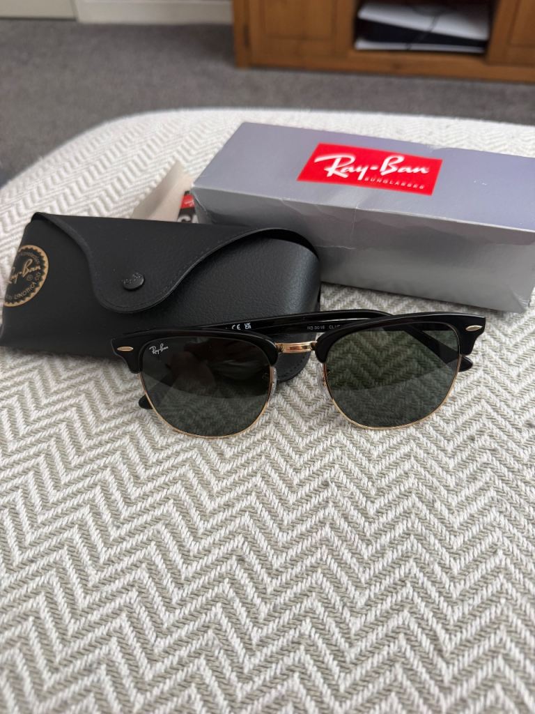 Ray-Ban Clubmaster Sunglasses – Black, As Good As New
