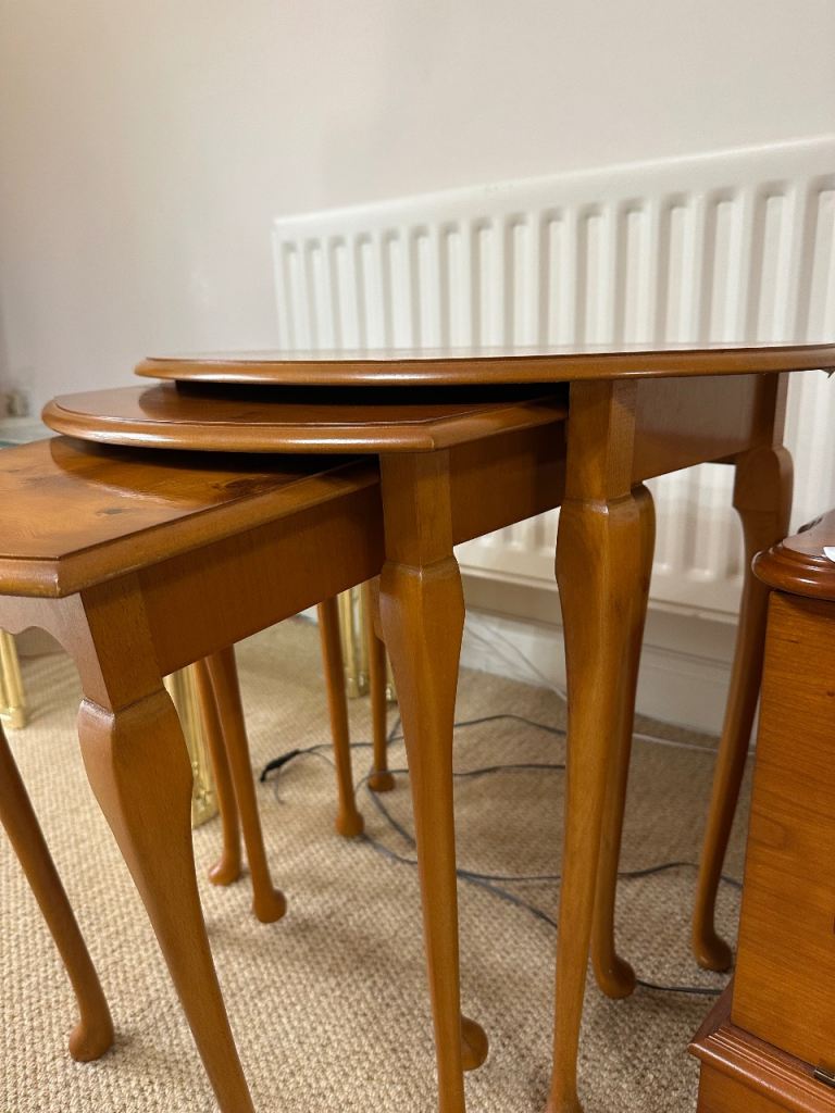 Wooden Nest of Tables - Set of 3, Good Condition