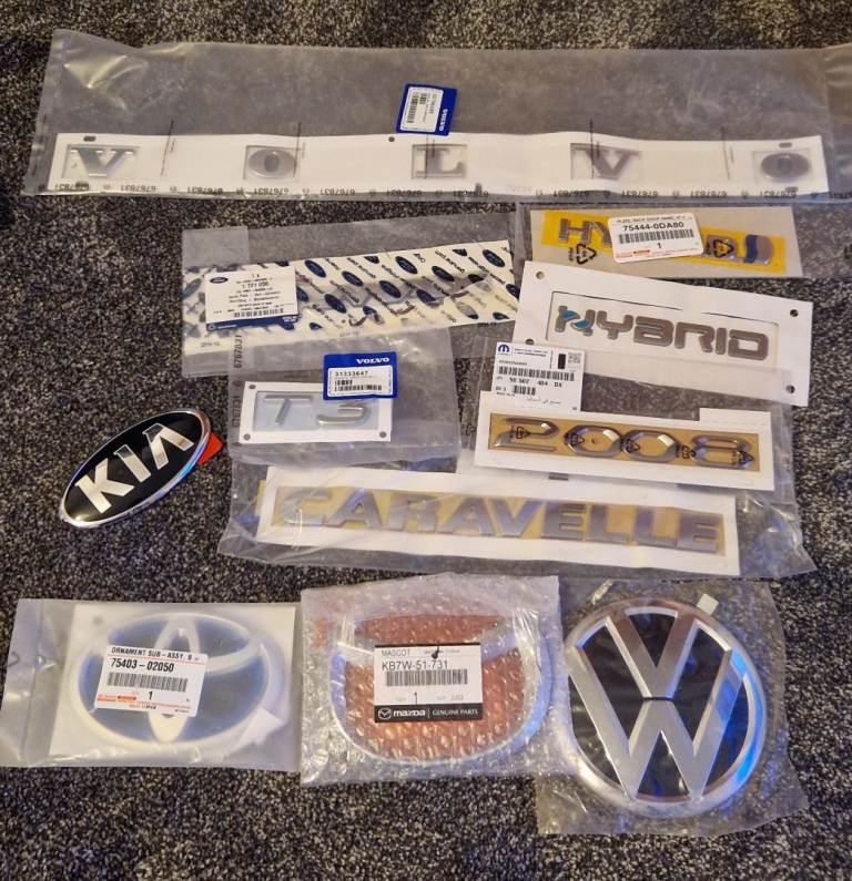 Variety of car badges 