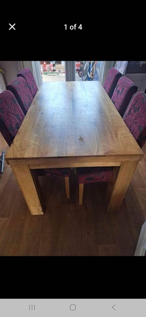 6 seater oak table
