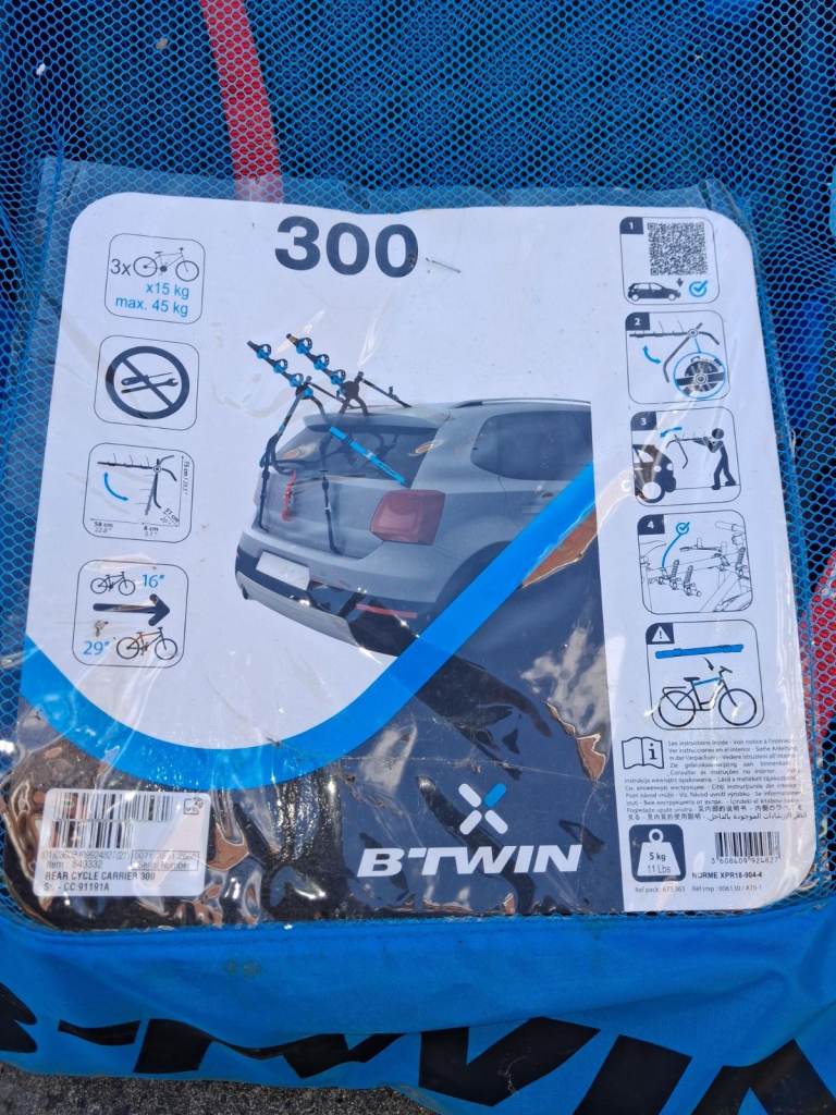 B'TWIN 300 Car Bike Rack for 3 Bikes – Brand New