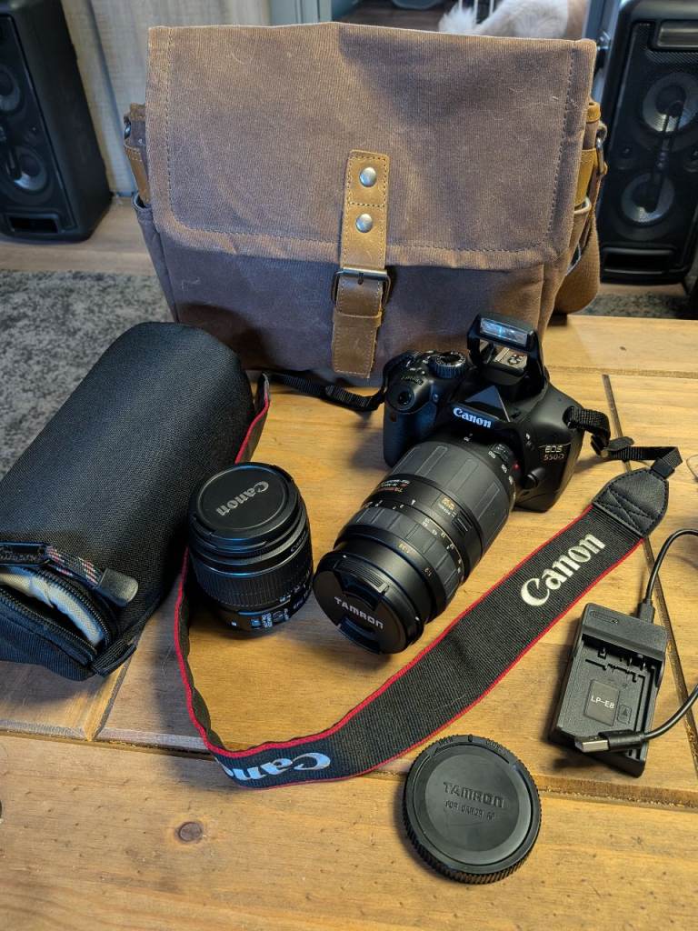 Canon EOS 550D DSLR Camera Body with Two Lenses & Accessories