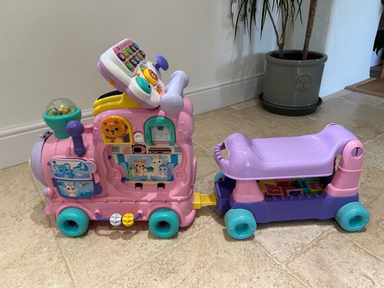 VTech Baby 4-in-1 Alphabet Train Ride On Pink