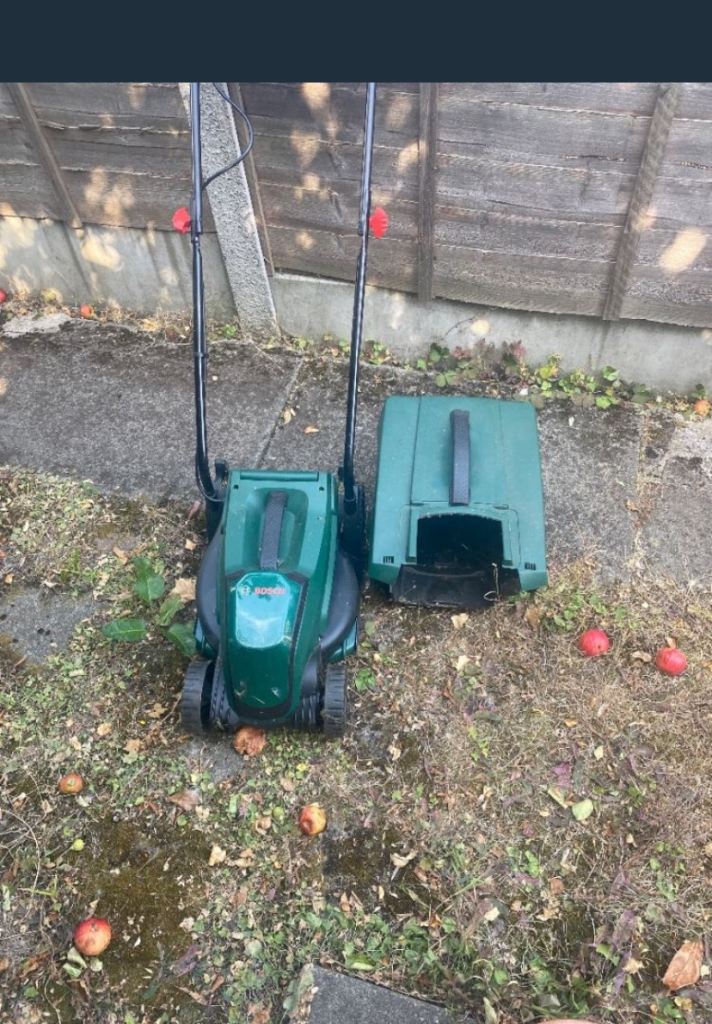 Bosch Electric Lawnmower and Grass Trimmer - Good Condition