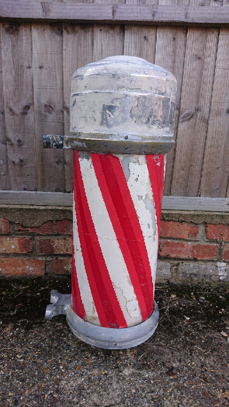 Original retro barber shop wall mounted pole sign  