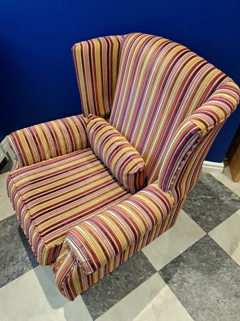 image for Beautiful striped armchair, very good condition