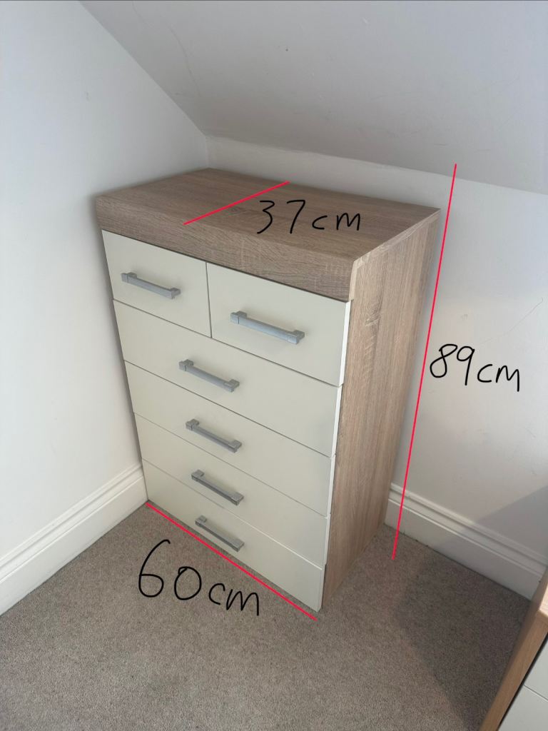 Chest of Drawers - Grey and Wood Effect,  ( no offer ) 