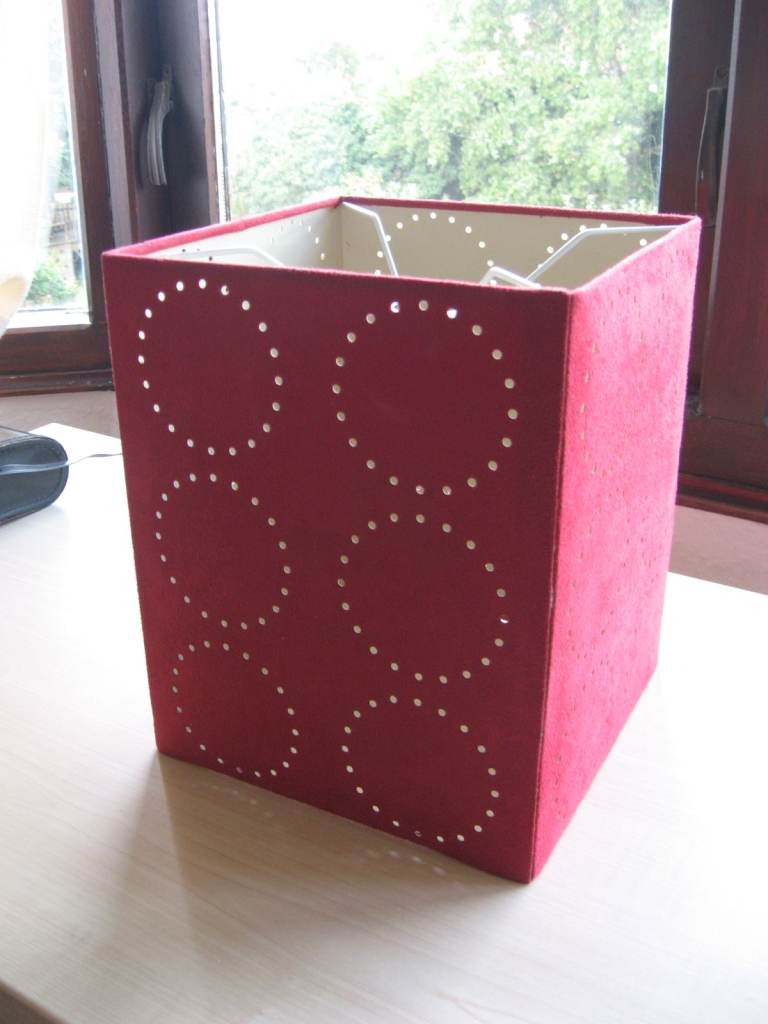 Deep pink (magenta) square  hanging lamp shade  50p  BH5