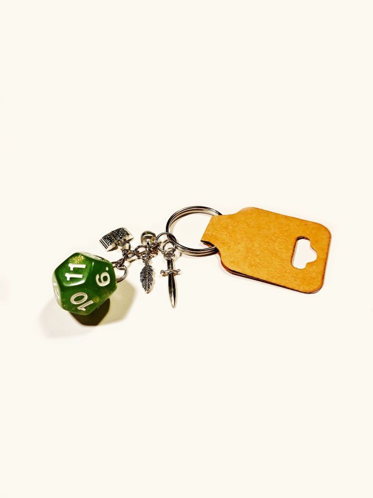 Handmade Dice Key Ring With Split Ring, Spring Green