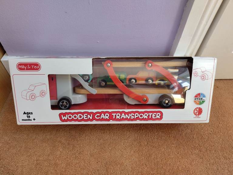 Milly & Ted Wooden Car Transporter Toy