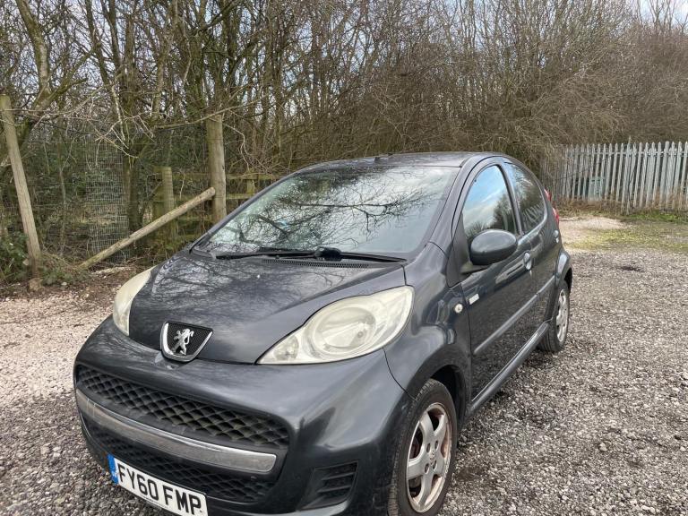 PEUGEOT 107 1.0 MILLESIM 60 REG GREY 5 DOOR 77621 MILES MOT JULY 17TH 2026 TAX £20 LOW INSURANCE 