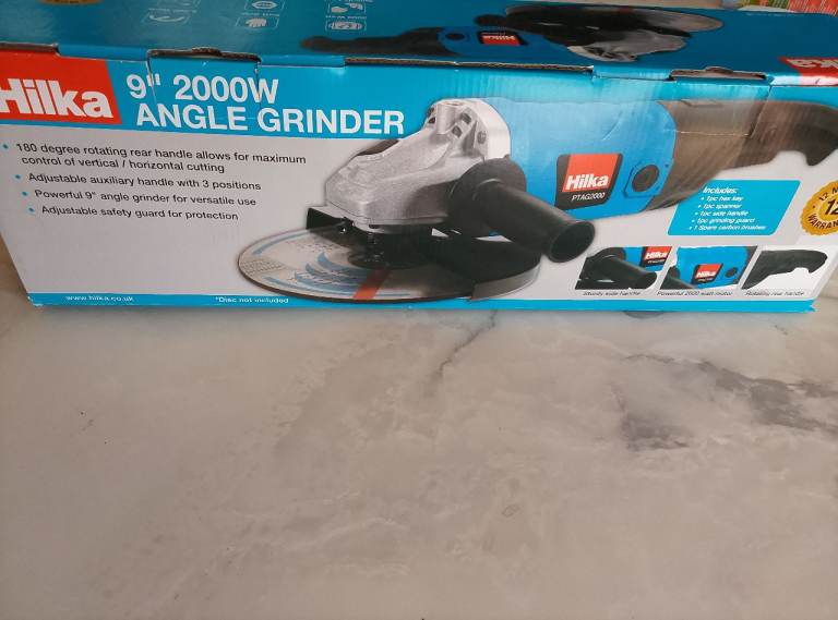 Hilka 9" 2000w Angle Grinder (with 12mth guarantee)