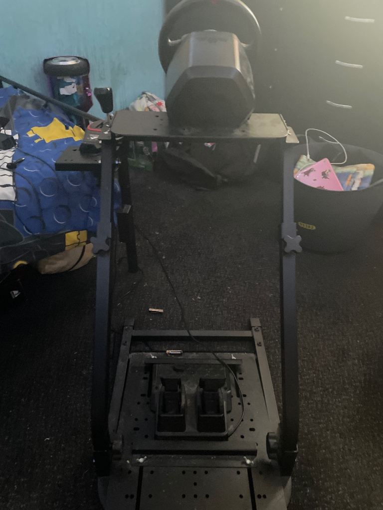 Racing Wheel and Pedal Stand for Gaming – Good Condition