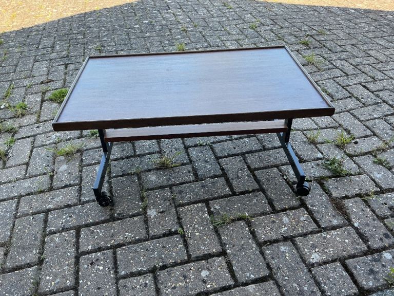 Retro Low Coffee Table on Wheels.