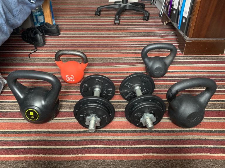 Dumbbell and kettle bells for sale
