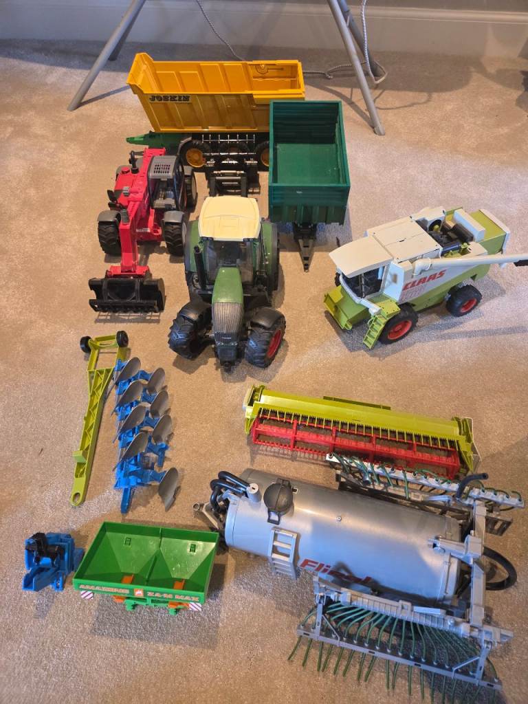 Big Set of Bruder Farm Vehicles and Accessories
