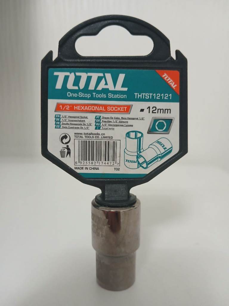 TOTAL 12mm 1/2" Hex Socket THTST12121 | Chrome Vanadium CR-V | NEW