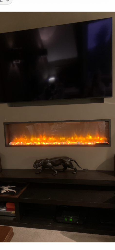 Modern Electric Fireplace – Wall Mounted, Good Condition