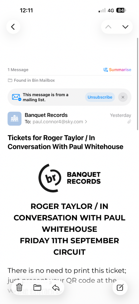 Roger Taylor /Paul Whitehouse in conversation 