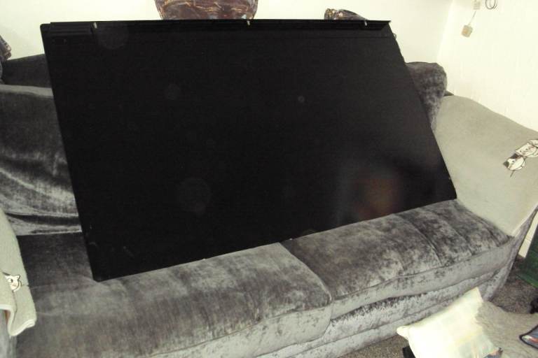 Black tempered glass radiator cover