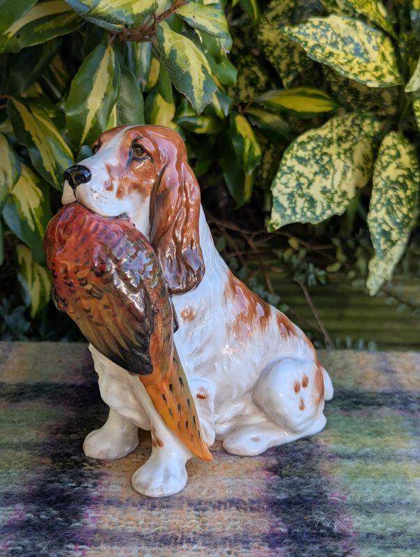 Royal Doulton Cocker Spaniel with Pheasant porcelain figurine