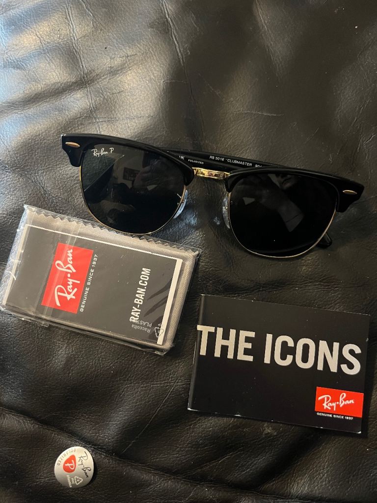 Black and gold ray ban sunglasses 