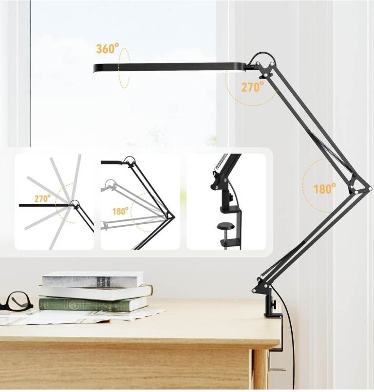 *NEW* Adjustable desk lamp with clamp fitting, different colours and brightness. 