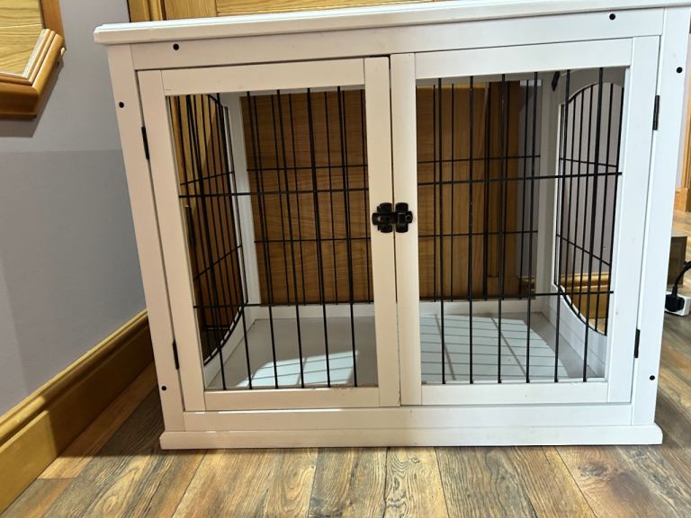 White preloved dog cage