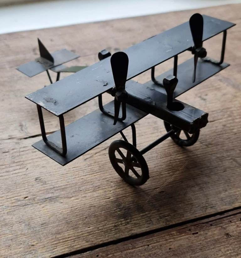Vintage Millatary WW1 RAF Metal Bi-plane
