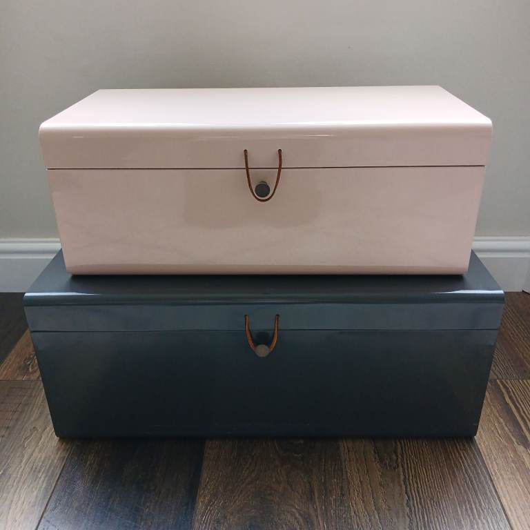 Pair of Metal Storage Trunks
