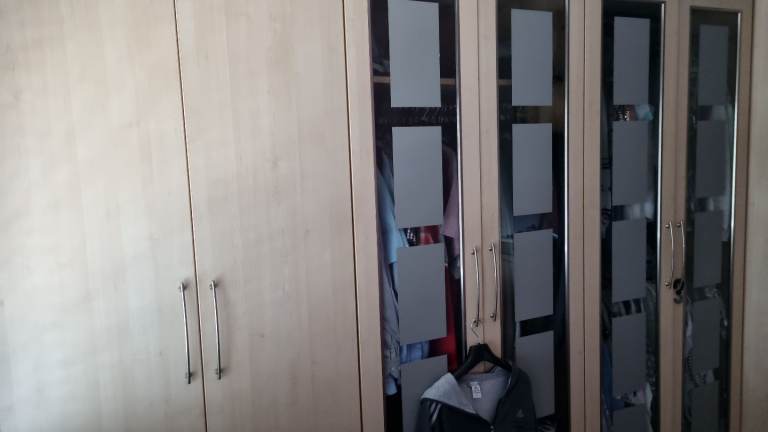 image for 4 double hygena wardrobes bedroom furniture 2 glass 2 plain inc cornice plinth