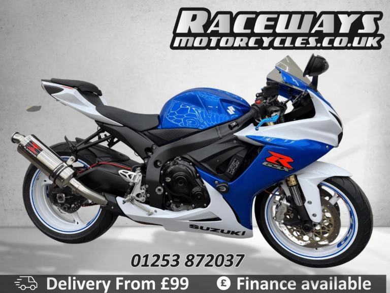 SUZUKI GSXR 750 BLUE and WHITE, 24,319 MILES, Black Widow Exhaust, GSX-R750