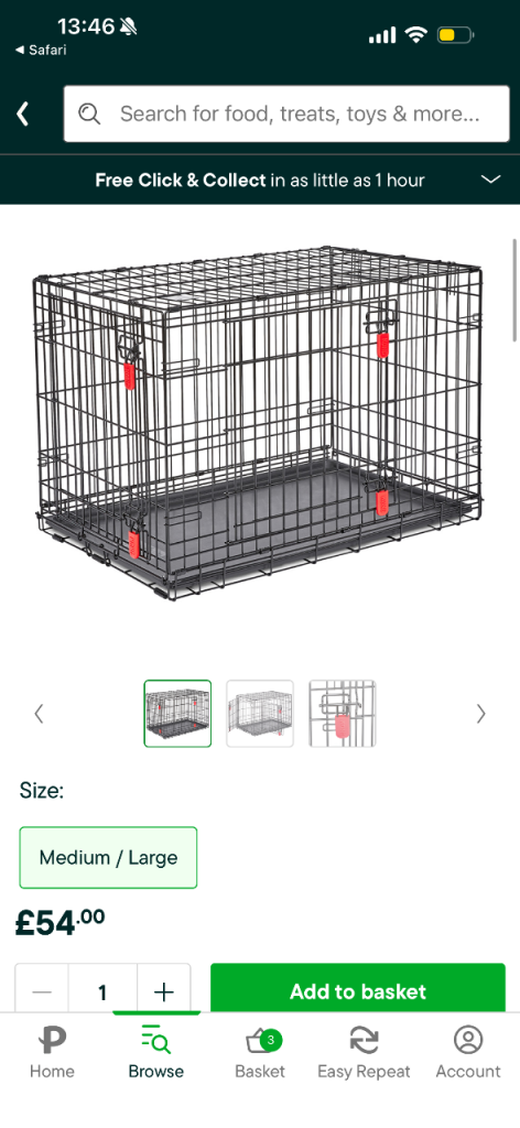 KONG Ultra-Strong Two Door Dog Crate - Medium/Large