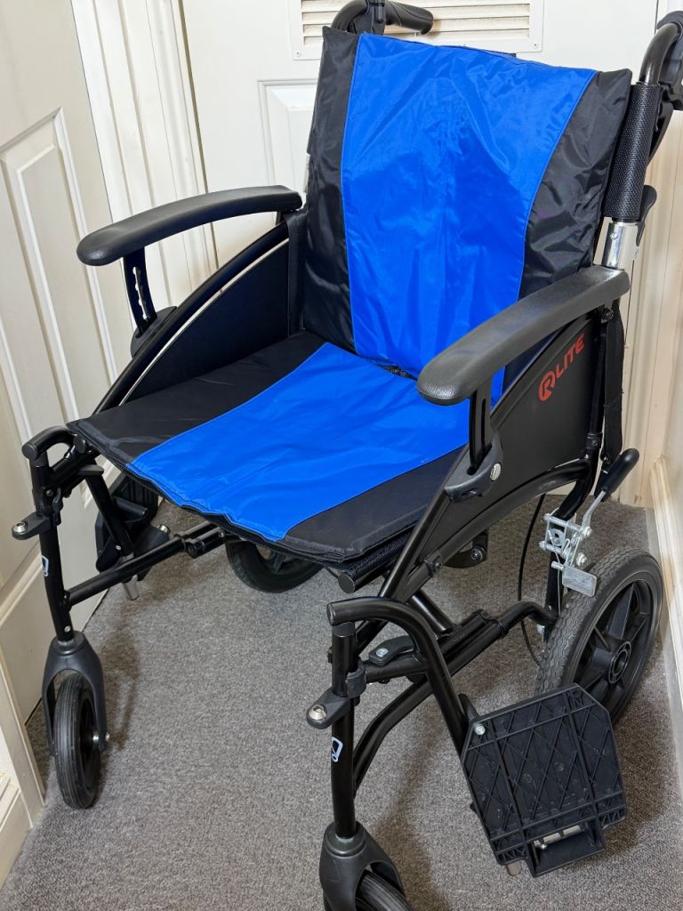 Eden R-Lite Transit Extreme Lightweight Folding Wheelchair - Blue/Black