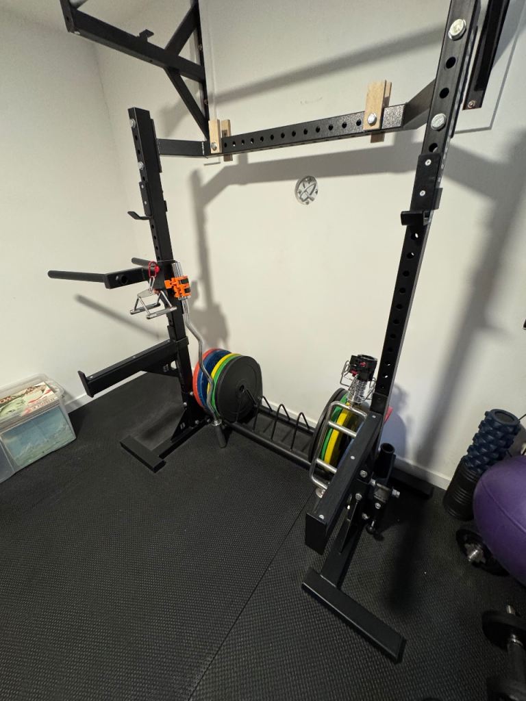 Olympic Weights 165kg, Barbells, BullDog Squat Stands braced top+btm inc Arms, Dip, Land & stand 